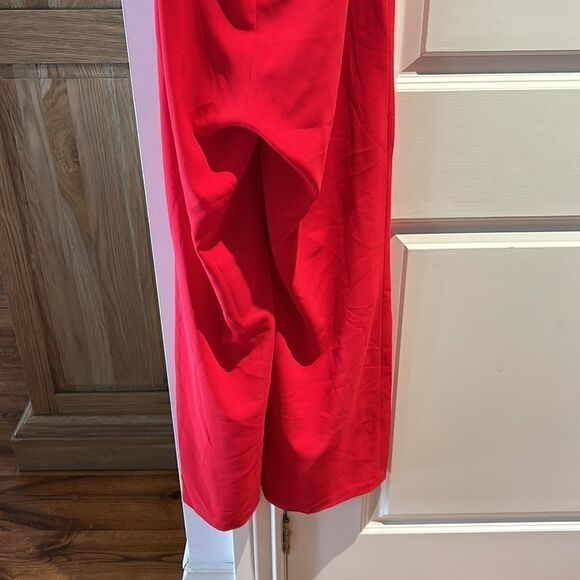 Intermix red ruffle neck halter jumpsuit large - Picture 12 of 12